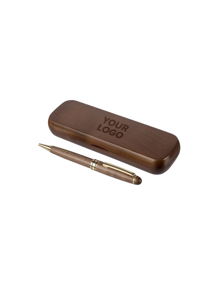 Stylo bille twist en bois de noyer Noa