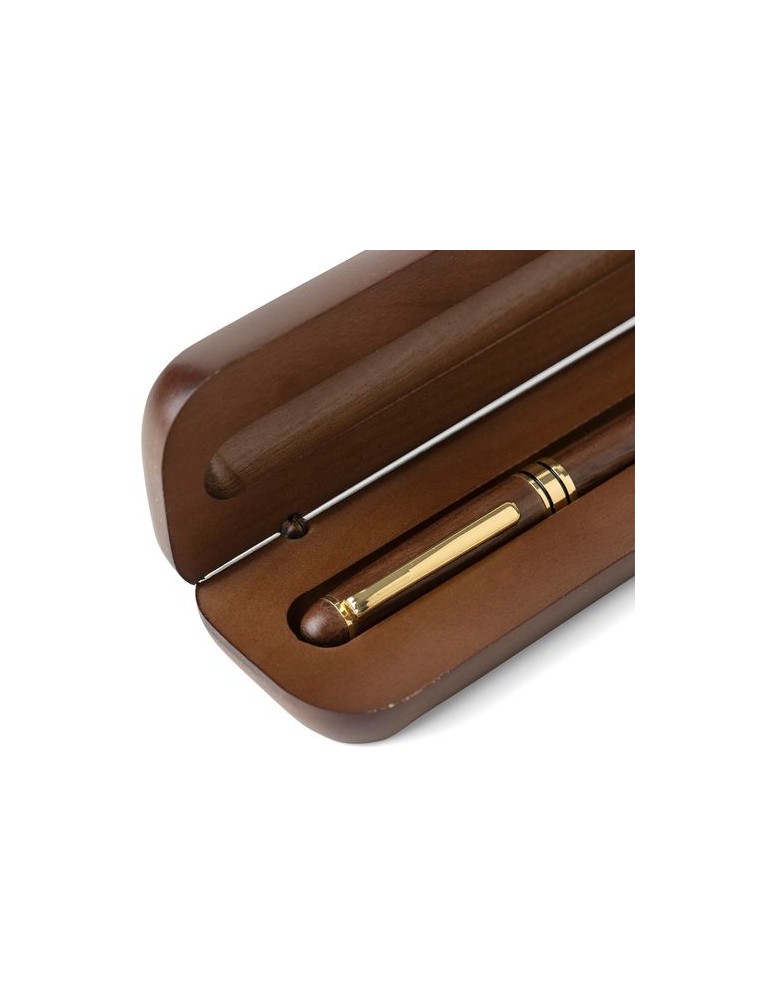 Stylo bille twist en bois de noyer Noa