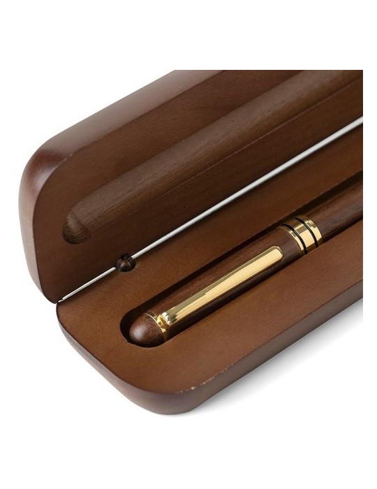 Stylo bille twist en bois de noyer Noa