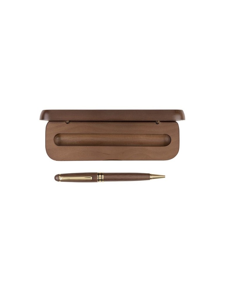 Stylo bille twist en bois de noyer Noa