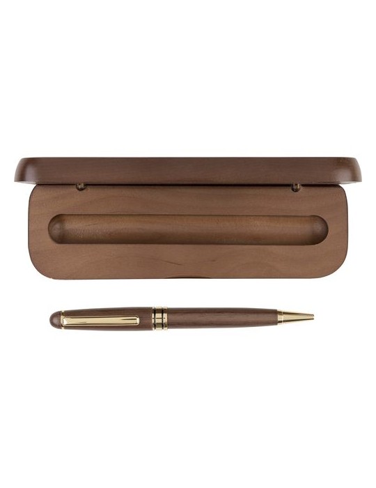 Stylo bille twist en bois de noyer Noa