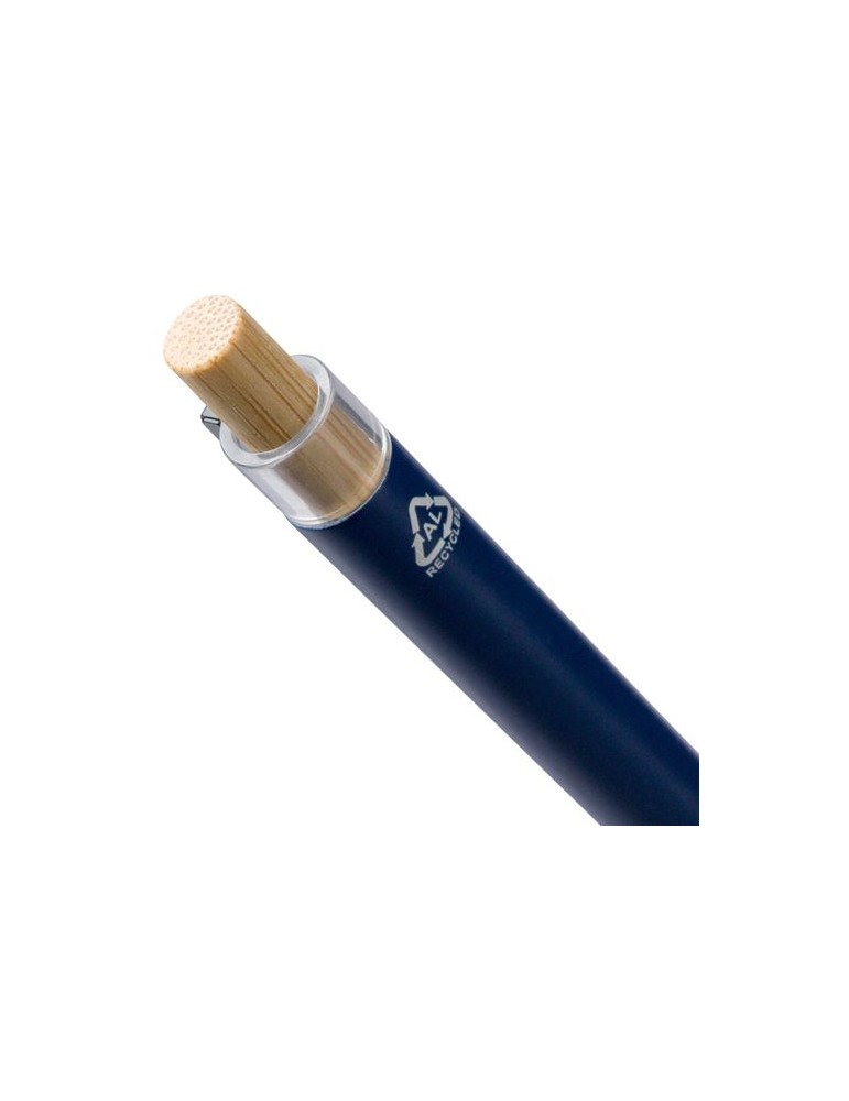 Stylo à bille poussoir laqué en aluminium recyclé Maren