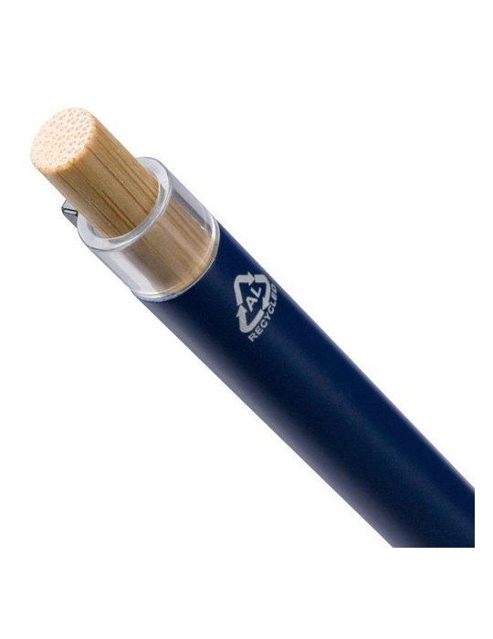 Stylo à bille poussoir laqué en aluminium recyclé Maren
