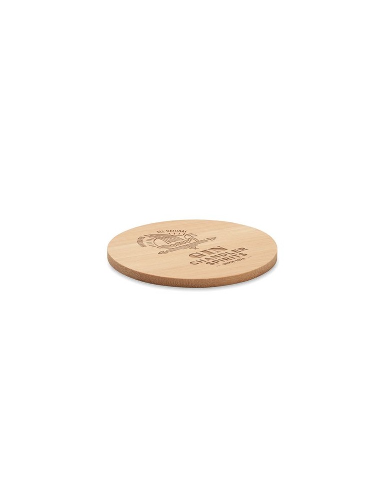 Sous-verre rond en bambou Personnalisé BAYIN | Objet publicitaire
