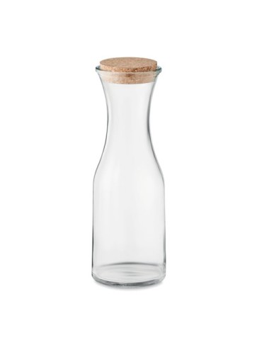 Carafe en verre recyclé de 1L avec couvercle en liège personnalisée pas cher