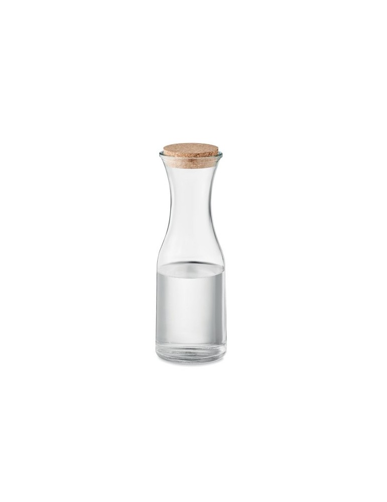 Carafe en verre recyclé de 1L avec couvercle en liège personnalisée pas cher