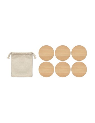 Lot de 6 sous-verres en bambou personnalisés - Arts de la table pas cher 2