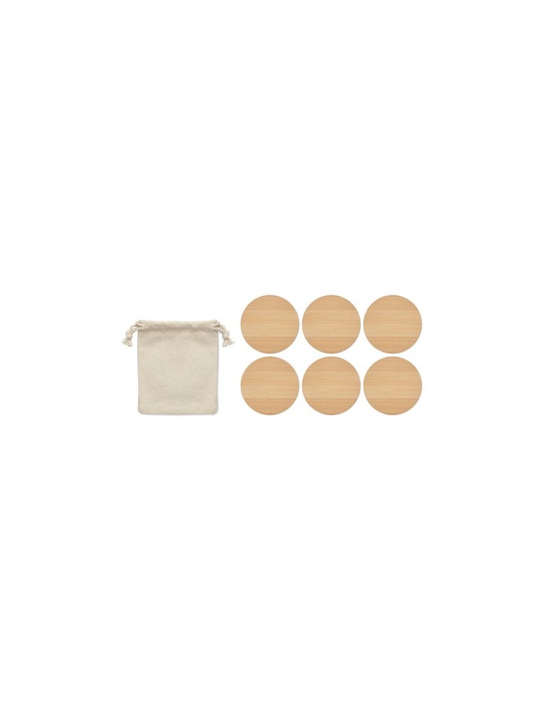 Lot de 6 sous-verres en bambou personnalisés - Arts de la table pas cher