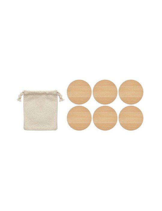 Lot de 6 sous-verres en bambou personnalisés - Arts de la table pas cher