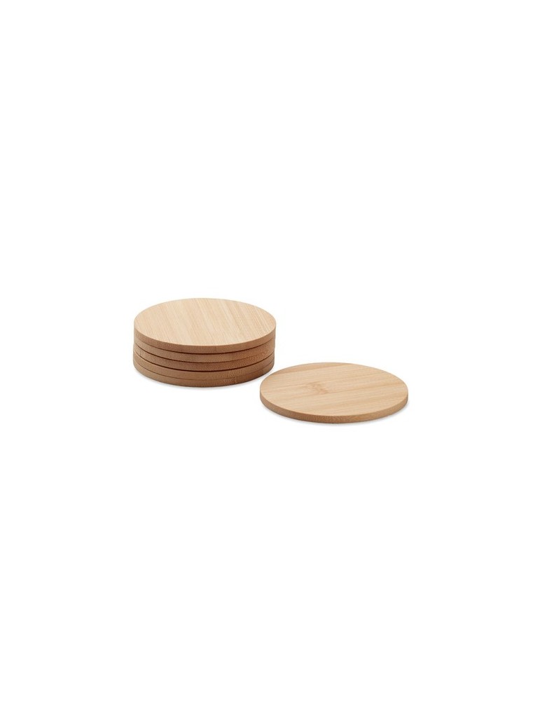 Lot de 6 sous-verres en bambou personnalisés - Arts de la table pas cher