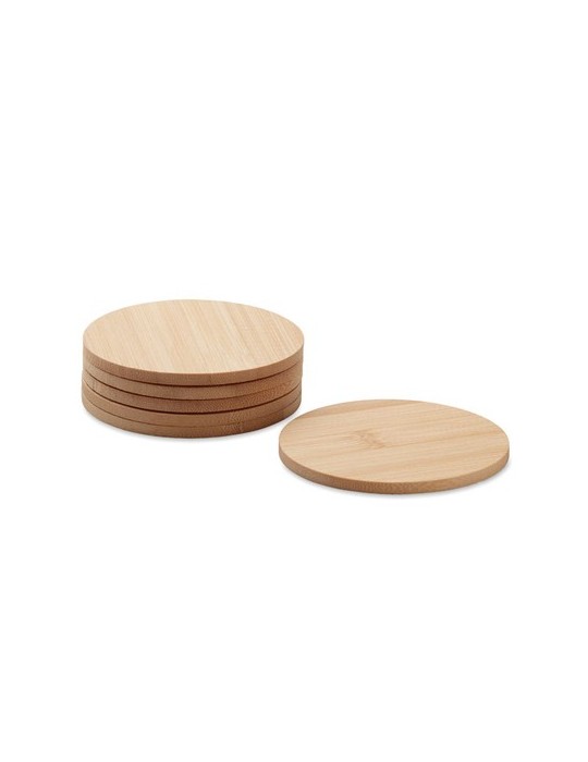 Lot de 6 sous-verres en bambou personnalisés - Arts de la table pas cher
