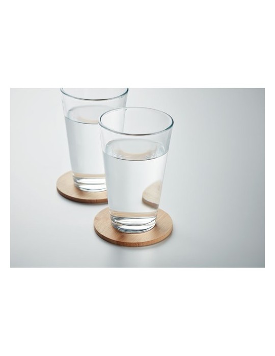 Lot de 6 sous-verres en bambou personnalisés - Arts de la table pas cher