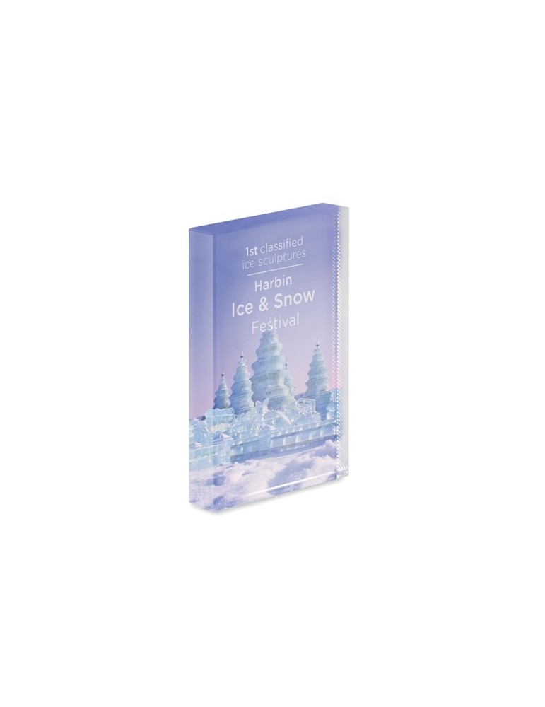 Cadre trophée en cristal personnalisé - Cadeau d'entreprise BLO