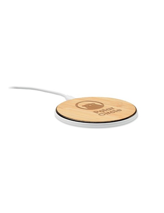 Chargeur sans fil personnalisable en bambou - DESPAD + 10W pas cher