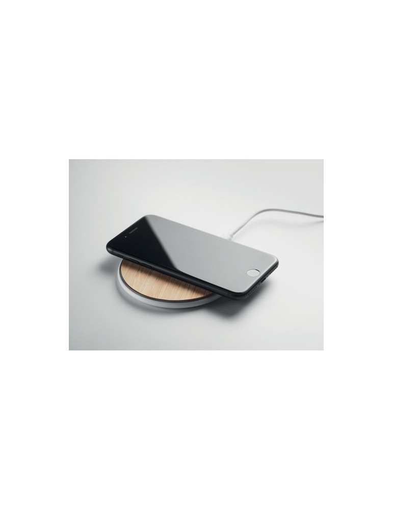 Chargeur sans fil personnalisable en bambou - DESPAD + 10W pas cher