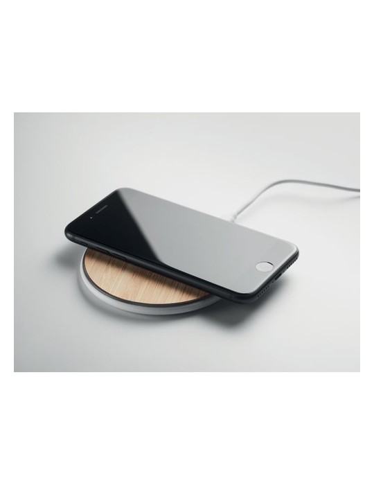 Chargeur sans fil personnalisable en bambou - DESPAD + 10W pas cher