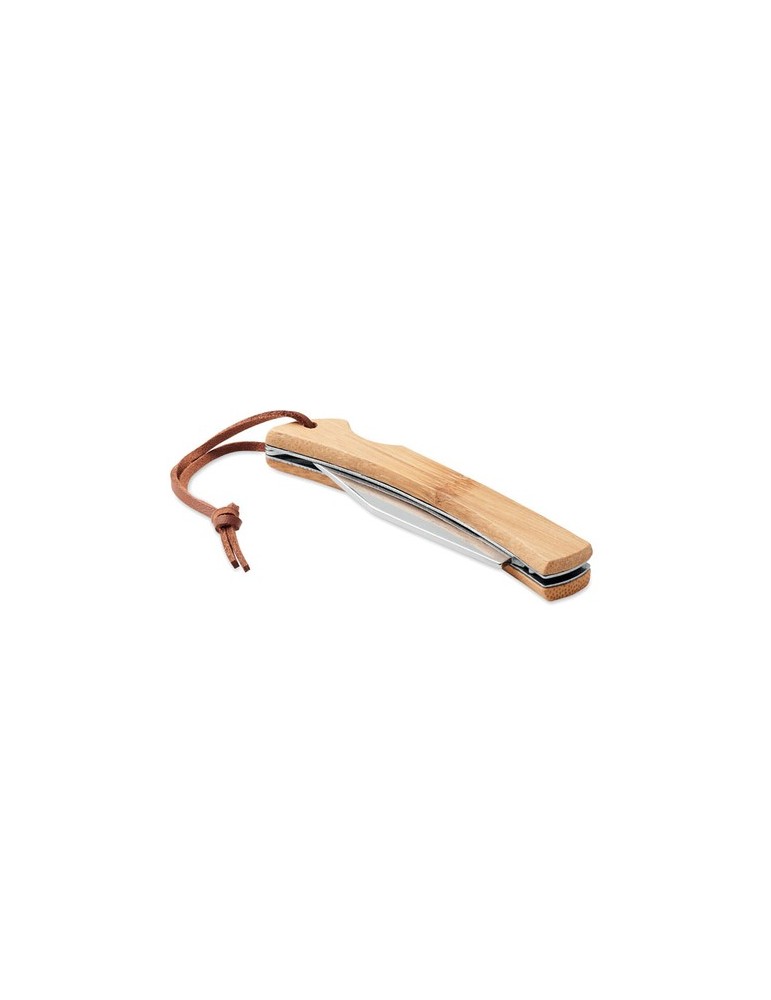 Couteau pliable en bambou personnalisé - Cadeau publicitaire MANSAN