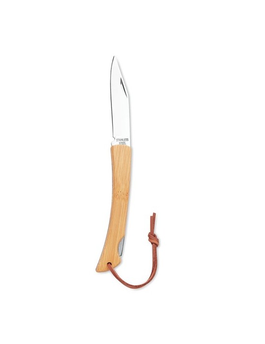 Couteau pliable en bambou personnalisé - Cadeau publicitaire MANSAN