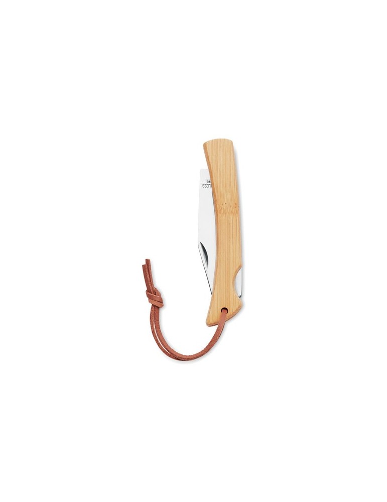Couteau pliable en bambou personnalisé - Cadeau publicitaire MANSAN