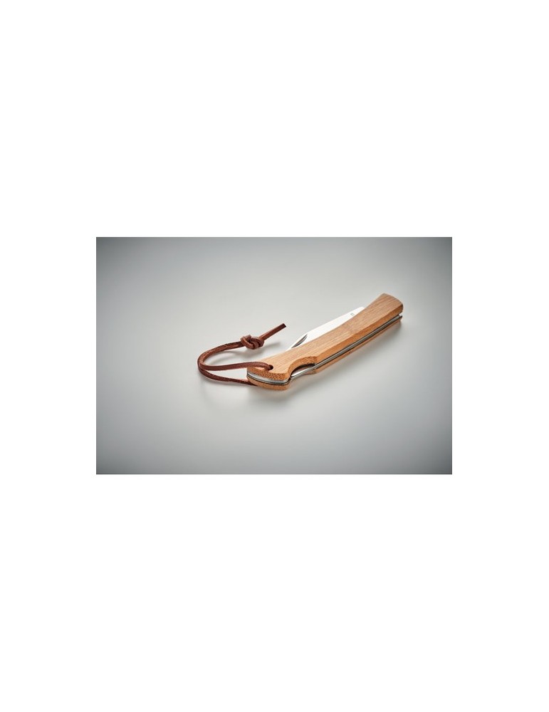 Couteau pliable en bambou personnalisé - Cadeau publicitaire MANSAN