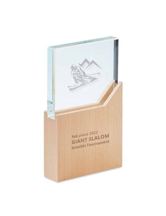 Trophée en Cristal ZEAL avec Personnalisation Élégante