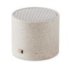 Haut-parleur sans fil  personnalisé - ROUND BASS+ - Paille blé Matières : ABS Couleurs : beige