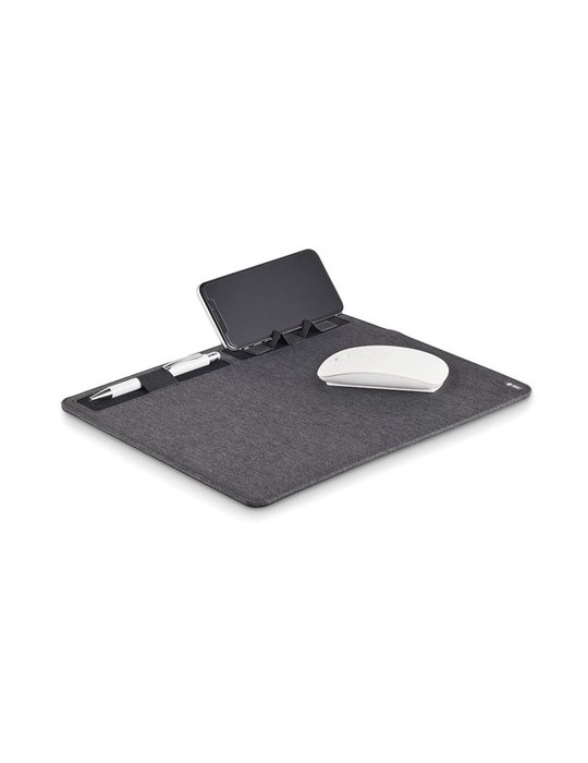 Tapis de souris RPET avec chargeur sans fil à personnaliser pas cher