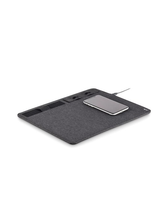 Tapis de souris RPET avec chargeur sans fil à personnaliser pas cher