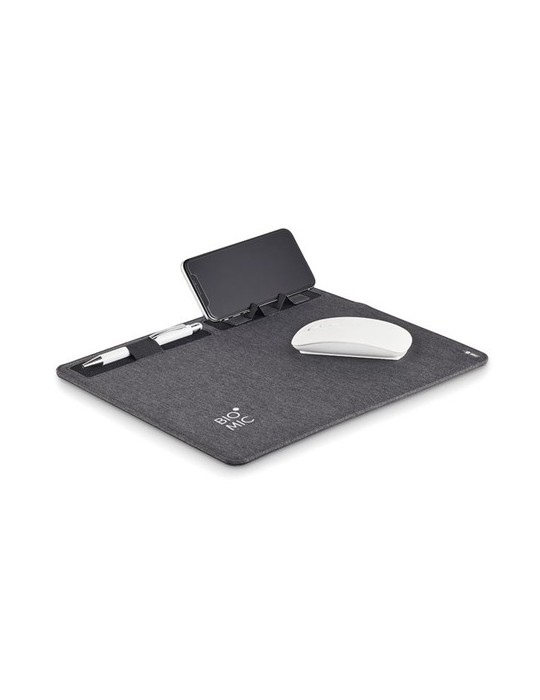 Tapis de souris RPET avec chargeur sans fil à personnaliser pas cher