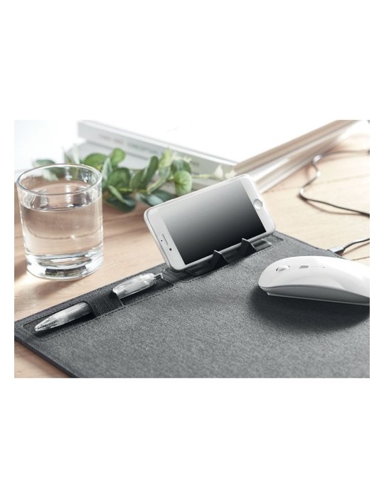 Tapis de souris RPET avec chargeur sans fil à personnaliser pas cher