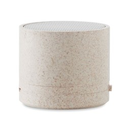 Haut-parleur sans fil  personnalisé - ROUND BASS+ - Paille blé Matières : ABS Couleurs : beige 2