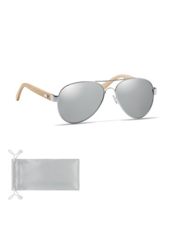 Lunettes de soleil en bambou Personnalisées pas cher - Protection UV400