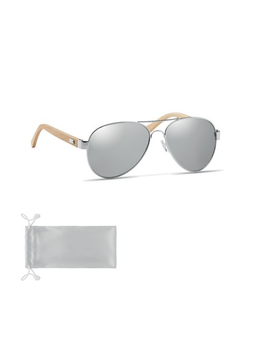 Lunettes de soleil en bambou Personnalisées pas cher - Protection UV400