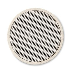 Haut-parleur sans fil  personnalisé - ROUND BASS+ - Paille blé Matières : ABS Couleurs : beige cadeau entreprise pas cher