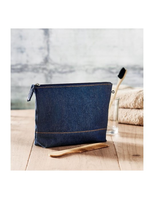 Trousse en Denim Recyclé et Personnalisée pas cher