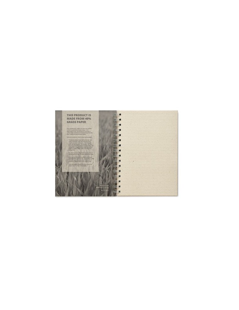Carnet à spirales A5  personnalisée pas cher GRASS BOOK