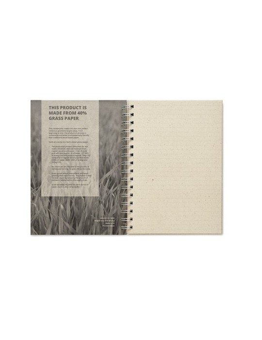 Carnet à spirales A5  personnalisée pas cher GRASS BOOK