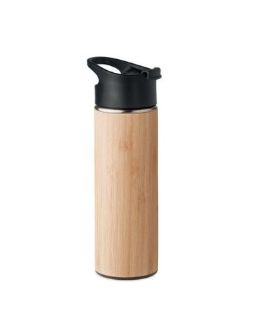 Bouteille isotherme en bambou 450ml personnalisée pas cher NANDA