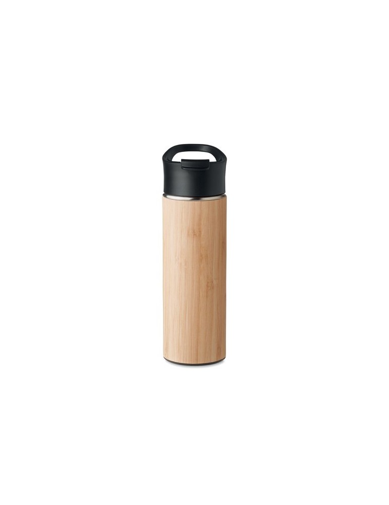 Bouteille isotherme en bambou 450ml personnalisée pas cher NANDA