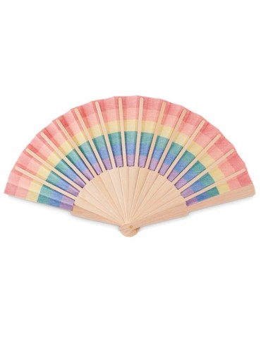 Éventail en Bois Arc-en-Ciel BOWFAN publicitaire personnalisable 2