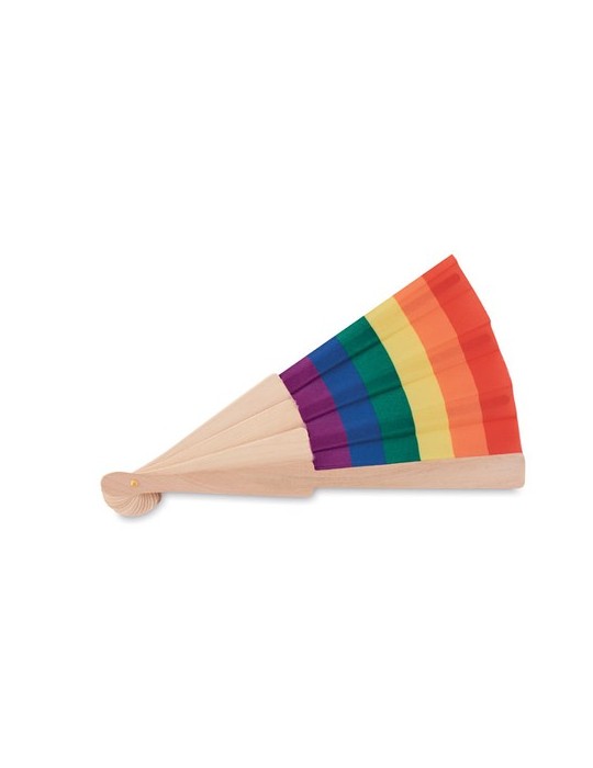Éventail en Bois Arc-en-Ciel BOWFAN publicitaire personnalisable