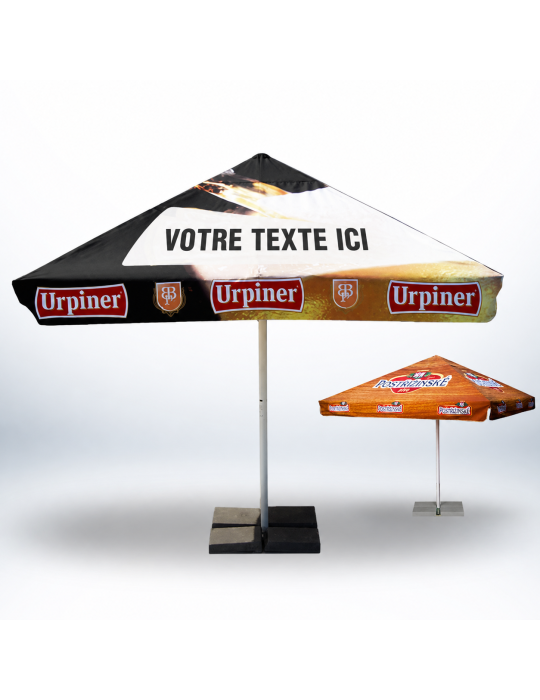 Parasol personnalisable professionnel carré 3x3 m
