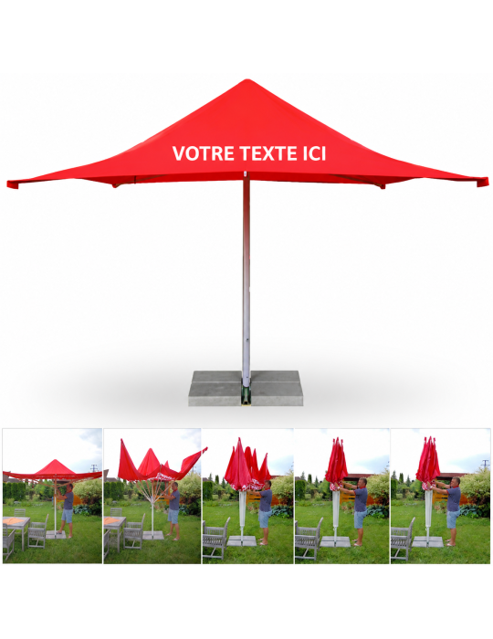 Parasol personnalisable professionnel carré 3x3 m Tokyo