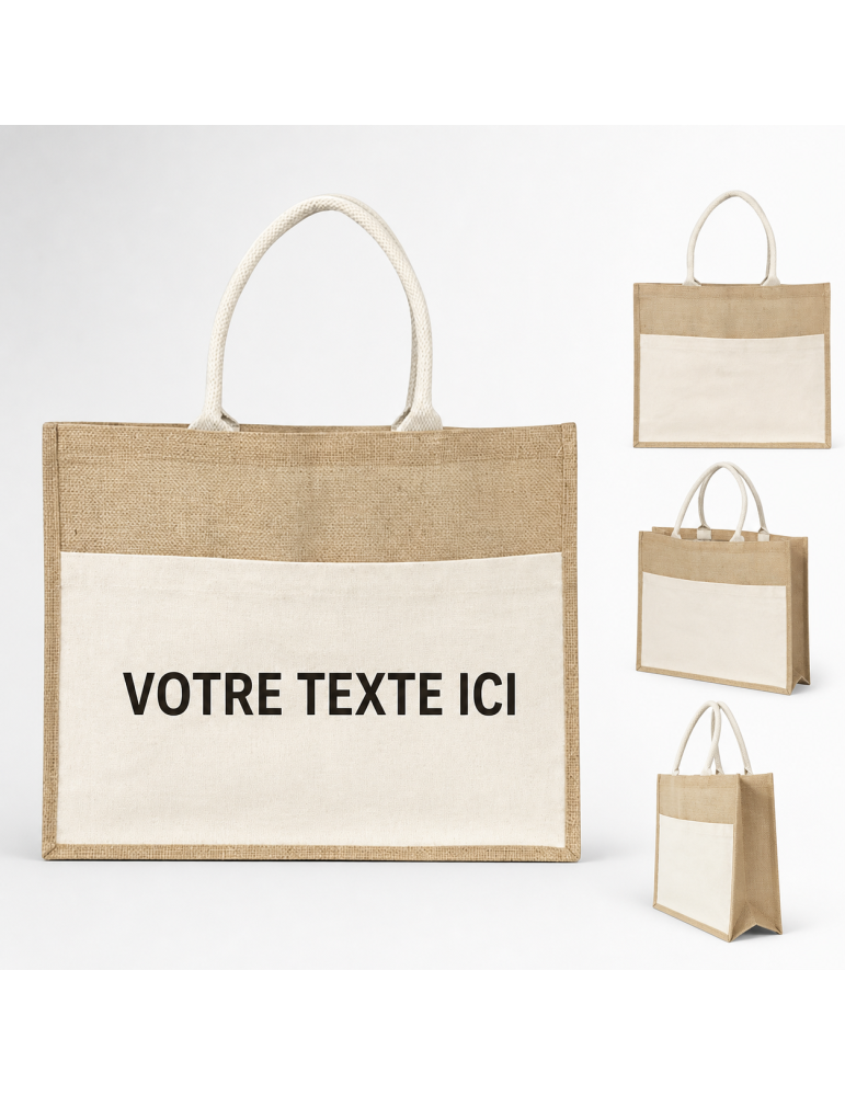 Sac publicitaire shopping toile de jute Livvie