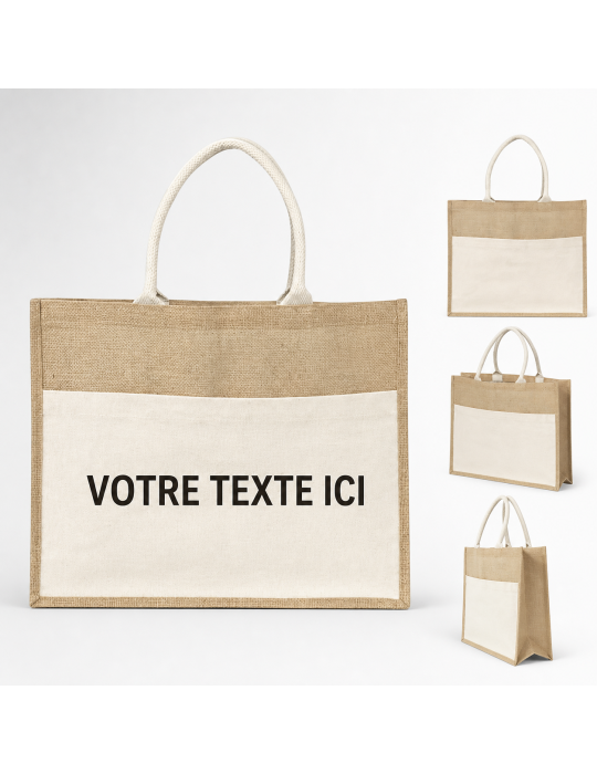 Sac publicitaire shopping toile de jute Livvie