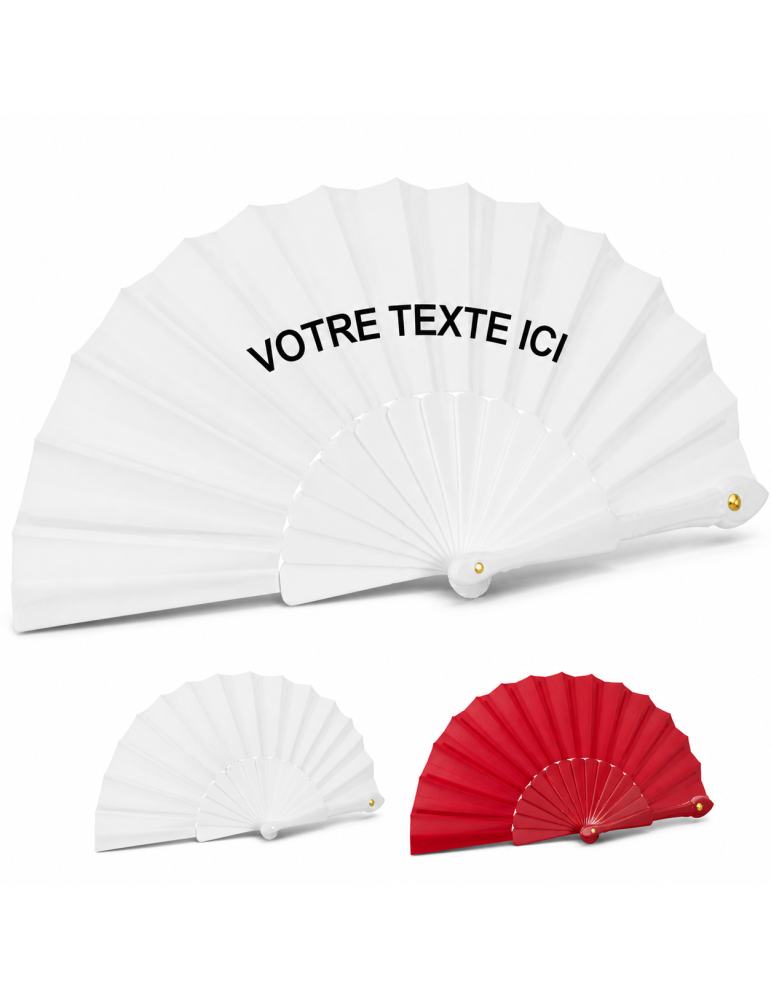 Éventail en tissu et plastique Kasimira personnalisé