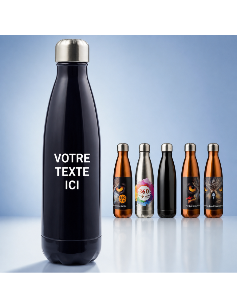 Gourde simple paroi 650 ml en acier inoxydable personnalisée