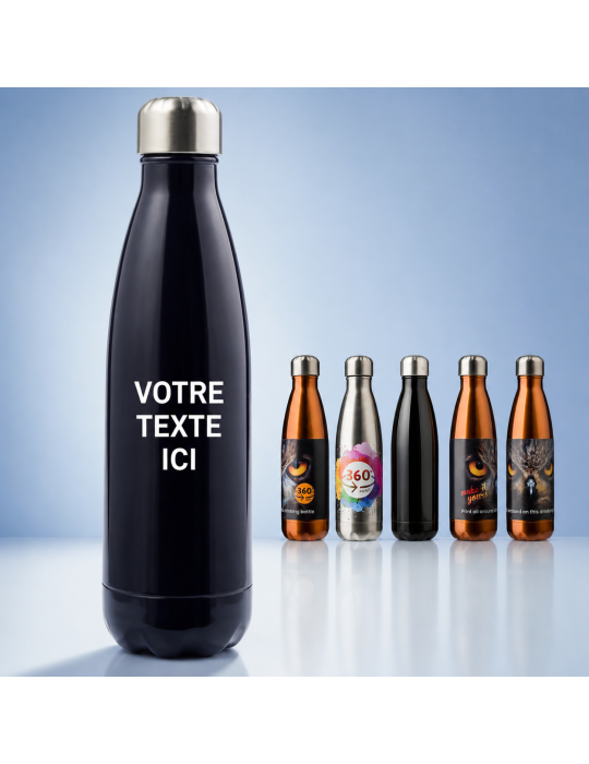 Gourde simple paroi 650 ml en acier inoxydable personnalisée