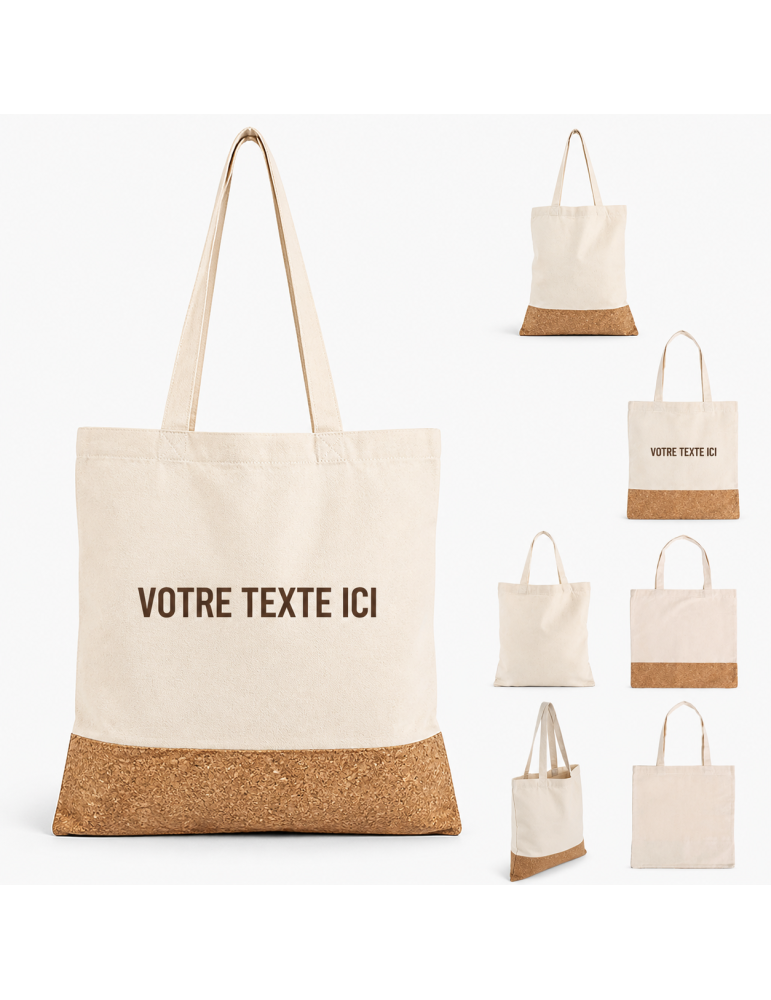 Sac Shopping en Coton et Liège Personnalisé - Dalia