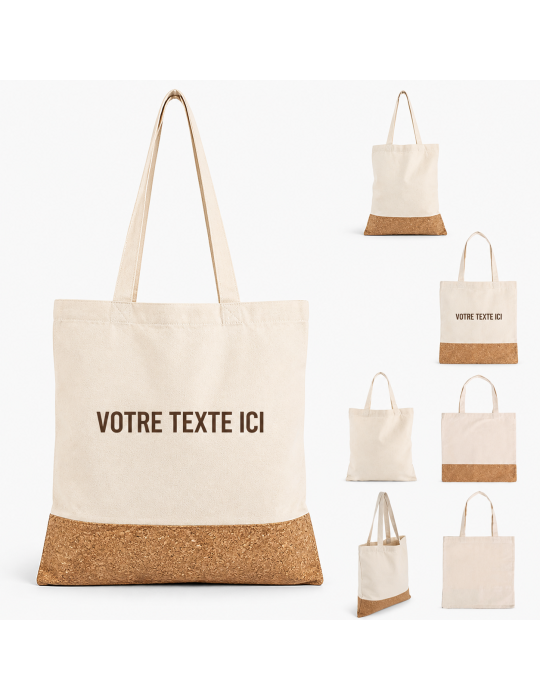 Sac Shopping en Coton et Liège Personnalisé - Dalia